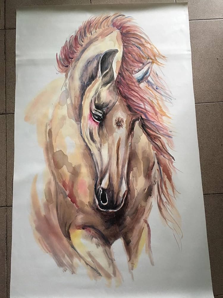 油絵　専用　大好きな馬に乗る鳥 油絵 専用 大好きな馬に乗る鳥